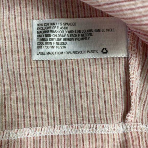 Striped Short Sleeve Smocked Yoke Top XS - Picture 5 of 8